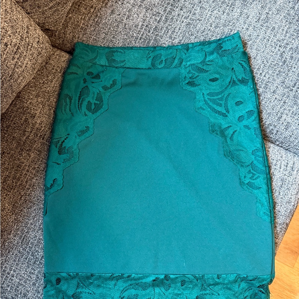 H&M Teal Lace Mini Skirt
